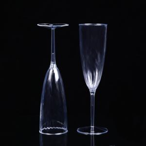 أكواب بلاستيكية شفافة فريدة من نوعها فاخرة شفافة فريدة من نوعها ساق طويل شفاف PS شمبانيا للاستعمال مرة واحدة لحفلات الزفاف - Product Image 2