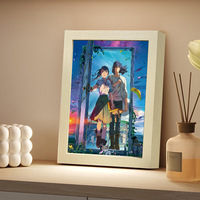 Led Light Up Peinture Cadre Lampe De Table 3d Bois Dessin Animé Anime Photo Cadre Boîte Nouveauté Veilleuse Décor À La Maison Nouveauté Cadeau
