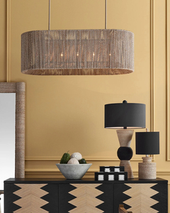 <span class=keywords><strong>Lampadario</strong></span> Artigianale di Alta Qualità in <span class=keywords><strong>Corda</strong></span> Naturale di Abaca Stile Boho Costiero per Ristoranti - Product Image 4