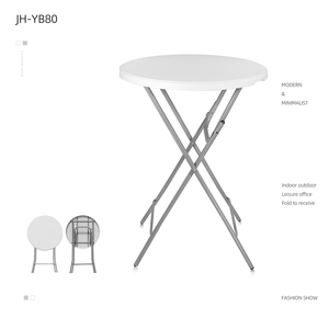סין יצרן סיטונאי מודרני סגנון נייד לבן פלסטיק בר 80CM גובה מתקפל שולחן - Product Image 1