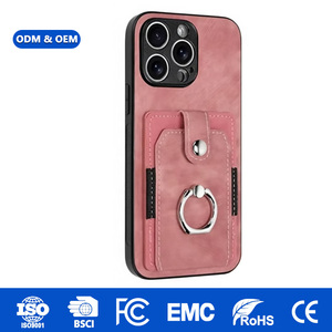 For Wallet Case for 11/12/13/14/15/16 Pro Max Card <b>Holder</b> Rotation Finger <b>Ring</b> <b>Holder</b> Shockproof Magnetic <b>Phone</b> Case - Product Image 1