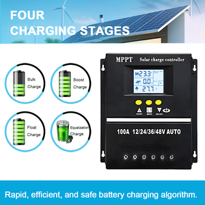 Bộ điều khiển sạc năng lượng mặt trời Y&H 100A <span class=keywords><strong>MPPT</strong></span> 12V <span class=keywords><strong>24V</strong></span> 36V 48V, màn hình LCD, điều chỉnh thông minh cho pin axit chì/Lithium - Product Image 4