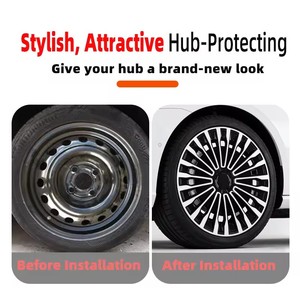4 pièces de couvre-roues décoratifs universels en PP de 12/13/14/<span class=keywords><strong>15</strong></span>/16 pouces avec installation par clipser - Product Image 5