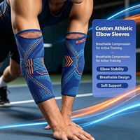Manchons de compression athlétiques personnalisés pour le coude, respirants, souples, offrant un soutien et une stabilité, en tricot, pour le sport
