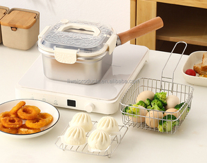 革新的な取り外し可能なステンレス鋼野菜フルーツコランダーバスケット大容量野菜果物洗米 - Product Image 1