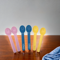 Vente en gros de cuillères jetables en amidon de maïs PSM de 150 mm, qualité alimentaire, biodégradables, pour yaourt et crème glacée