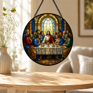 Attrape-soleil en <span class=keywords><strong>vitrail</strong></span> Scène <span class=keywords><strong>de</strong></span> la Nativité Sainte Famille, décoratif biblique, religieux, pour Noël, à suspendre à la fenêtre - Product Image 2