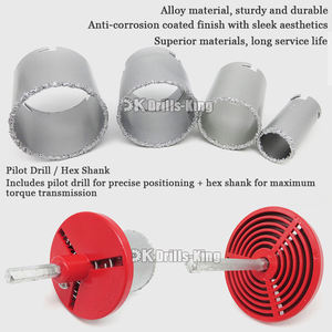 高级防锈瓦钻套件YG8硬质合金砂砾钎焊孔锯套装花岗岩玻璃化瓷砖孔切割器套件 - Product Image 6