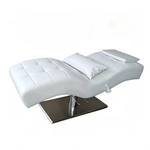 Table de massage moderne de luxe en acier inoxydable réglable avec éponge haute densité et design incurvé pour salon, chambre et séjour - Product Image 4