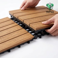Dalles de terrasse WPC 300x300mm Co-extrusion ASA Ignifugées B1 Résistantes aux UV Emboîtables Étanches Écologiques pour Jardin Extérieur