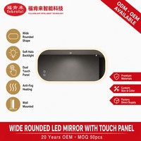Miroir de salle de bain rectangulaire à LED sur mesure, à fixation murale, avec rétroéclairage, anti-buée, miroir intelligent à LED pour hôtel