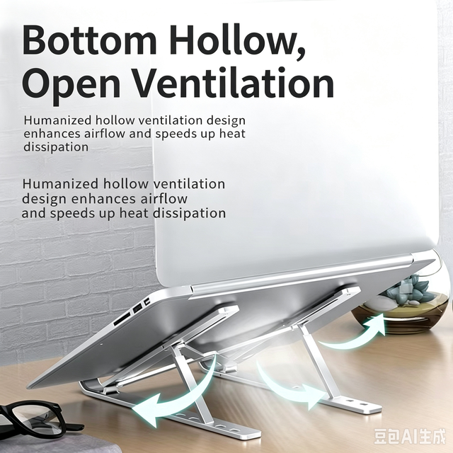 Adjustable Aluminum Laptop Stand Foldable Portable Notebook Riser Multi Angle Cooling Holder For Desk Office Home Use