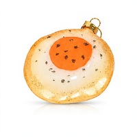 Ornement de Noël œuf frit, décoration ronde en verre à suspendre, couleur personnalisée, pendentif d'arbre, cadeau décoratif