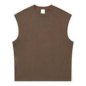 เสื้อกล้ามผู้ชาย สตรีทแวร์ เสื้อผ้าออกกำลังกายระบายอากาศได้ดี เสื้อยืดแขนกุดพร้อมโลโก้สั่งทำ เสื้อกล้ามผ้าโพลีคอตตอนสำหรับฤดูร้อน - Product Image 6