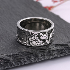 H177 Anello da Uomo in Acciaio Inossidabile con Motivo Animale, Gioiello Rustico alla Moda - Product Image 6