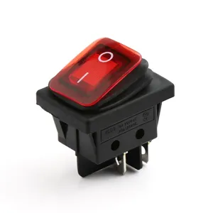 Interruptores basculantes impermeables para embarcaciones BSSY, 250 VCA, 16 A, T100 55, 2 posiciones, 4 pines, DPDT, KCD4, rojo, Carling, 6 pines, Rleil - Product Image 3
