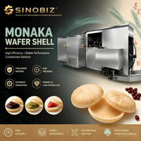 Machine à gaufres Monaka à motif personnalisé, machine à gaufres commerciale pour glaces et desserts, 9 cavités, contrôle numérique