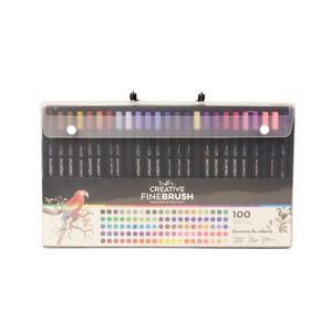 Hot Selling Dual Tip Colorful Markers Bright Color <b>Water</b> Based Linner and <b>Brush</b> Marker <b>Pen</b> for Customization - Product Image 2