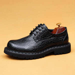 Roughened Square Business Casual Oxford Leather <b>Shoes</b> Glossy Thick Rubber Sole Hand-Painted <b>Decorative</b> Leather Anti-Slippery <b>for</b> - Product Image 6