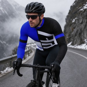 Set <span class=keywords><strong>Maglia</strong></span> <span class=keywords><strong>Ciclismo</strong></span> <span class=keywords><strong>Invernale</strong></span> Termica Felpata a Maniche Lunghe per Bici da Corsa Uomo Donna - Product Image 5