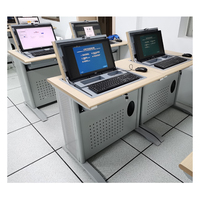 Moniteur LCD rabattable triple siège multifonctionnel bureau PC poste de travail et bureau ordinaire pour salle de classe informatique multimédia