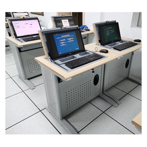 Moniteur LCD rabattable triple siège multifonctionnel bureau PC poste de travail et bureau ordinaire pour salle de classe informatique multimédia - Product Image 3