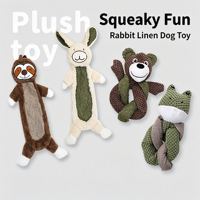 Jouet à mâcher en peluche de lapin de dessin animé couineur, résistant aux morsures, pour soulager l'ennui et stimuler les molaires des chiens de taille moyenne à grande, pour usage intérieur