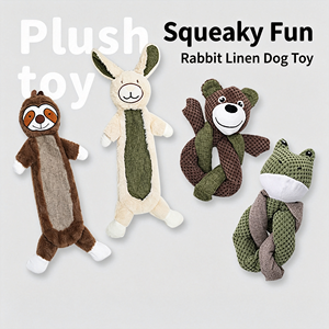 Jouet <span class=keywords><strong>à</strong></span> mâcher en peluche de lapin de dessin animé couineur, pour le divertissement autonome et le soulagement de l'ennui, résistant aux morsures pour chiens de taille moyenne <span class=keywords><strong>à</strong></span> grande - Product Image 2