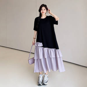 שמלת מקסי אופנה קוריאנית שמלת גופיה ארוכה של חולצת טי שמלה מזדמנים נשים - Product Image 6