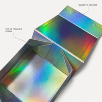 Boîtes cadeaux holographiques personnalisées avec aimants cachés, design pop-up pour emballage de cadeaux de marque, faible MOQ, vente en gros directe d'usine