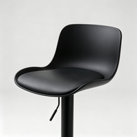 Tabouret de bar pivotant moderne et simple, réglable en hauteur, avec dossier en plastique et assise rembourrée en PU