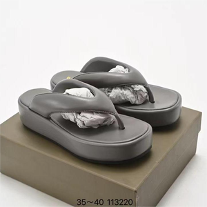 Dropshipping, chanclas de plataforma acolchada de diseñador para verano, zapatillas de playa antideslizantes, Sandalias planas de EVA para mujer, zapatos - Product Image 5