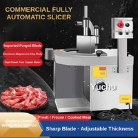Machine à trancher la viande fraîche commerciale, machine automatique à trancher le bœuf, le mouton et le porc, épaisseur réglable, équipement de découpe de viande