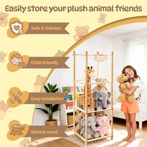 Organizzatore per Peluche da 53 Pollici, Porta Giocattoli a Forma di Zoo Salvaspazio con Corde Elastiche, Capacità Extra Large - Product Image 3