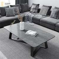 Table basse rectangulaire réglable en métal de style italien moderne et minimaliste Yushi Group, en acier inoxydable, pour salon, maison haut de gamme