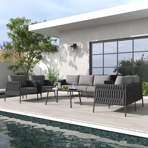 Set Tavolo e Sedie da Esterno, Sedie da Giardino e Caffè, Divano Impermeabile e Resistente al Sole per Villa e Spazi Aperti - Product Image 1