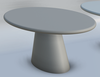 Table basse KirKasa, design italien moderne, mobilier de salon, finition béton gris ciment, modèle KKL, style luxe léger.
