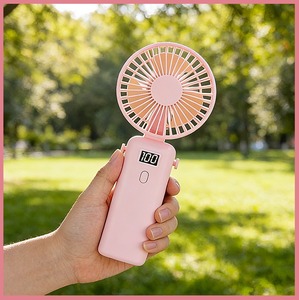Nouveau design, ventilateur de cou portable sans pales, rechargeable, électrique, à affichage numérique LED, pliable, pour <span class=keywords><strong>l</strong></span>'extérieur, avec cinq vitesses - Product Image 4