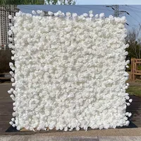 Mur de fleurs artificielles en rose rouge, pivoine et hortensia, rideau suspendu pour toile de fond de mariage, décoration de la Saint-Valentin