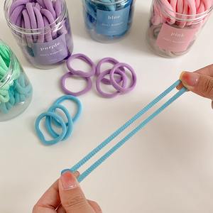 50 pezzi per bambini piccoli elastici per capelli multicolori e piccoli elastici per capelli senza cuciture cravatte per capelli senza danni 4mm per bambini - Product Image 5