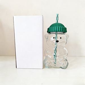 Vaso <span class=keywords><strong>de</strong></span> Vidrio con Pajita <span class=keywords><strong>de</strong></span> Oso <span class=keywords><strong>de</strong></span> 560 ml, para Niños, Reutilizable, con Tapa y Pajita, para Café, Leche, Té, Regalo <span class=keywords><strong>de</strong></span> Cumpleaños, <span class=keywords><strong>Navidad</strong></span>, Moderno y Personalizado - Product Image 3