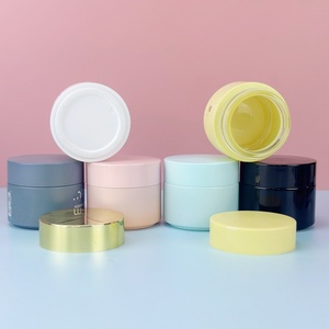 Custom 100g 50 Matte <b>Empty</b> Grey Skincare Packaging Luxury Eye Facial Cream <b>Jar</b> Round Frosted Glass Cosmetic <b>Jars</b> With Screw Lid - Product Image 4