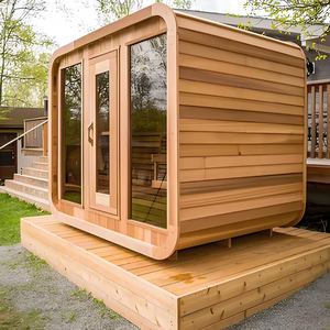 Sauna extérieur électrique moderne et zone de <span class=keywords><strong>repos</strong></span>, <span class=keywords><strong>maison</strong></span> en bois préfabriquée, bain à remous, villa en bois massif - Product Image 5