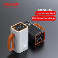 Batterie externe portable ultra-mince 50000 mAh la plus populaire avec affichage numérique noir, charge rapide sans fil 20W Type-C Micro USB PD pour ordinateur portable