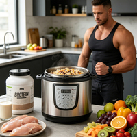 Cuisinière à pression électrique intelligente avec écran LED, revêtement antiadhésif en acier inoxydable, capacité de 5,1 à 6,0 L, 11 fonctions en 1