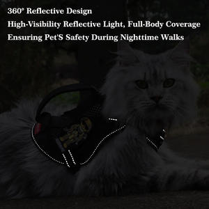 卸売SMサイズハンサムペット猫ハーネス調節可能な金属バックルエスケーププルーフ猫子犬ウェビングハーネスとリーシュセット - Product Image 5