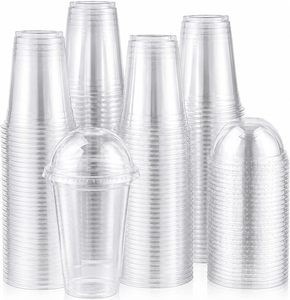Gobelet en plastique jetable avec couvercle, transparent, logo personnalisé, gobelets à bulles en PP PET personnalisés - Product Image 1