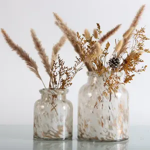 Vases en verre soufflé à la main Vase en marbre moucheté solide forme préférée annuelle Vase de décoration de la saint-valentin