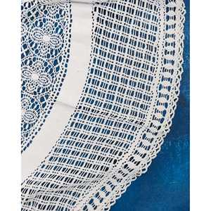 Mantel de Algodón con Encaje Fiammetta, Diseño Estampado Jacquard a Rayas, Sin Arrugas, Ajustable, 0g, Ideal para Hoteles y Bodas - Product Image 2