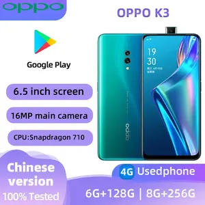 OPPO K3 4g 스마트 폰 안드로이드 휴대 전화 휴대 전화 원래 중고 전화